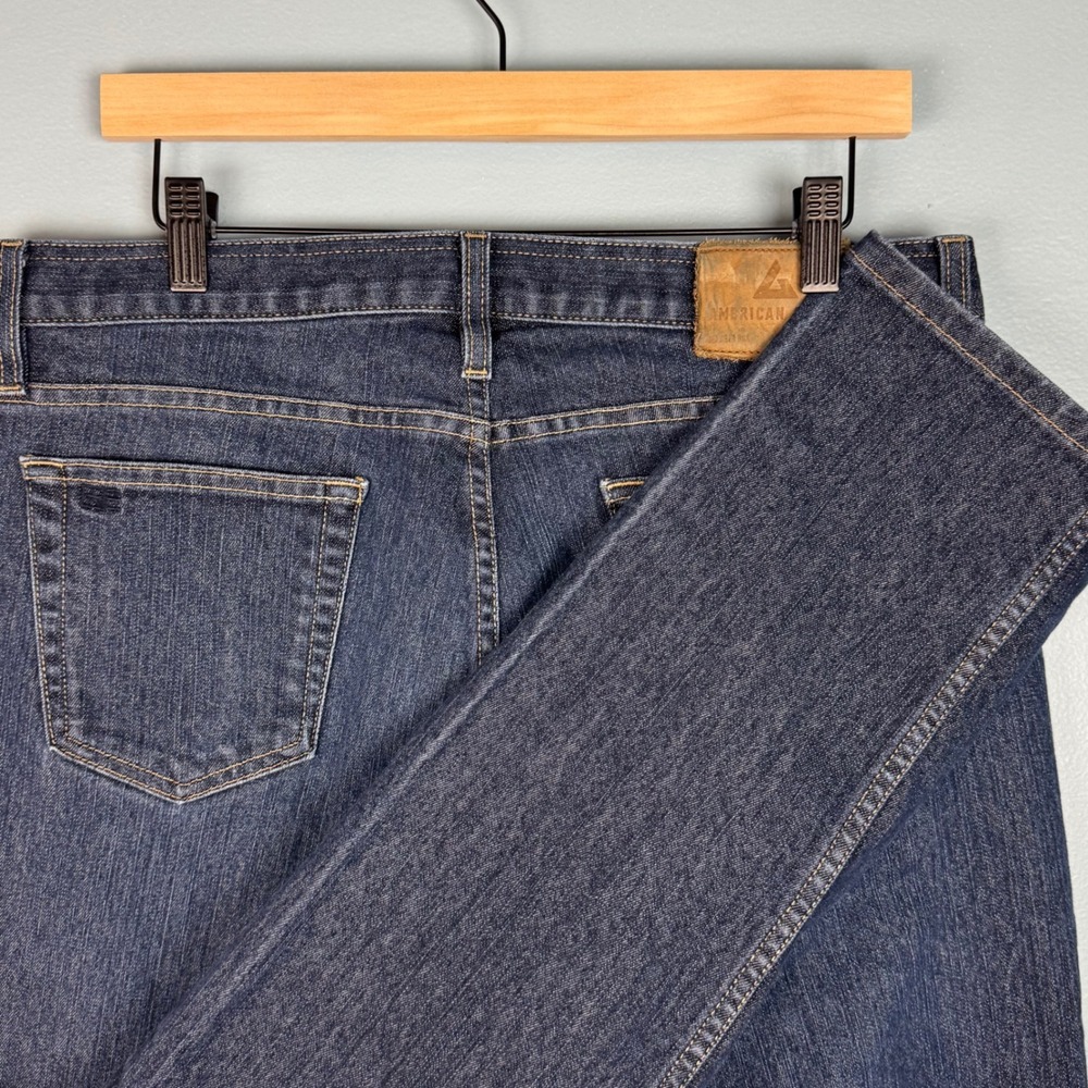 American Giant 218 Straight Jeans Men's 34x33 Blue Maritime Dark Indigo Stretc
